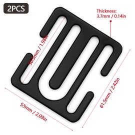 Aoyswuz Seat Belt Adjuster Pack of 2 Car Seat Belt Clip Universal Seat Belt Lock Clips for All Models Suitable Seat Belt Black