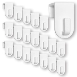 Window Hooks, Decorative Hooks, Hanger, White, Set of 20, Suitable for Windows up to a Maximum of 17 mm Folding Size, Ideal for Your Window Decoration, 35 x 20 mm