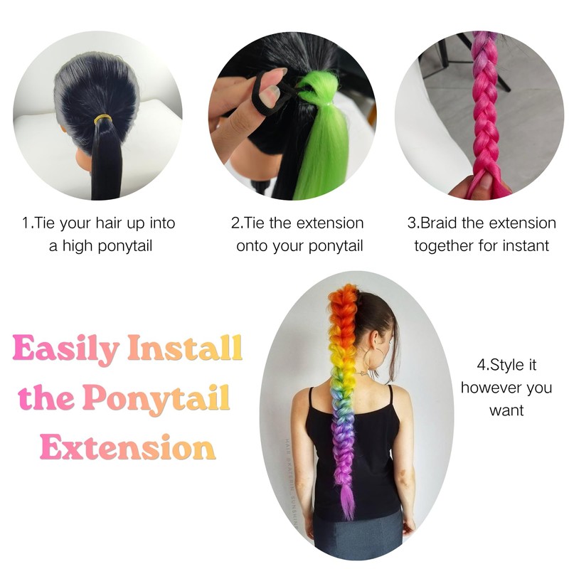 Ombre Hair Extensions Ponytail 26 Inch Hair Extension for Braiding
