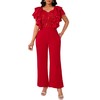 IWFEV Women's Jumpsuit Sequins Patchwork Overlay Ruffle Sleeveless Full Length