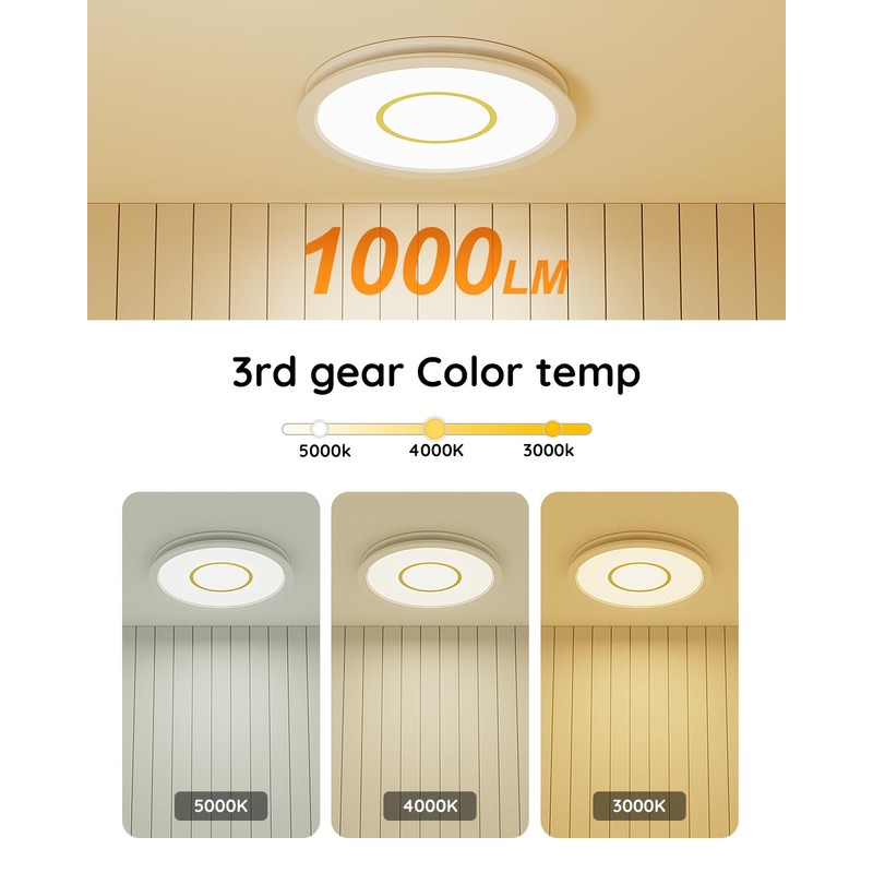 Fitop Bathroom Exhaust Fan with Light, 130 CFM 47W Ceiling