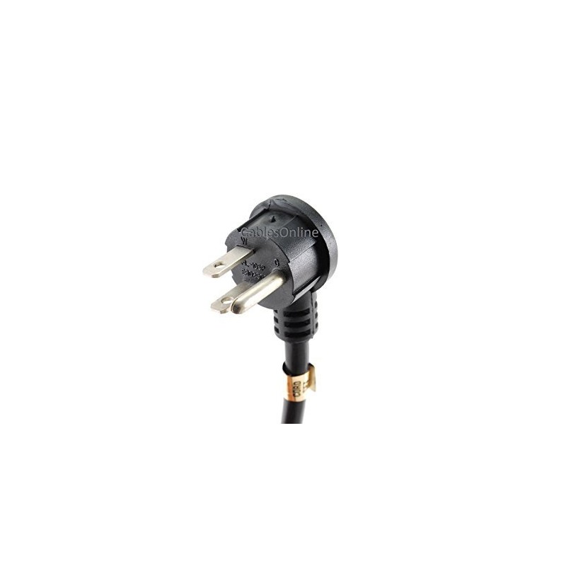 CablesOnline 12in Flat Plug Power Extension Cord/Cable, NEMA 5-15P to