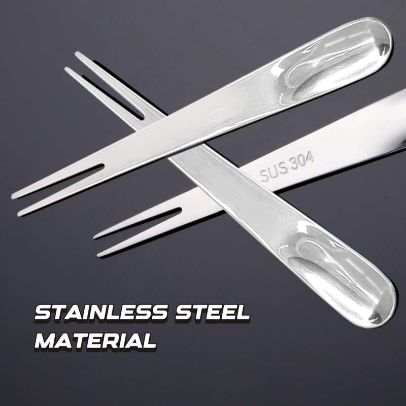 6 PCS Dual Use Stainless Steel Forks and Spoons