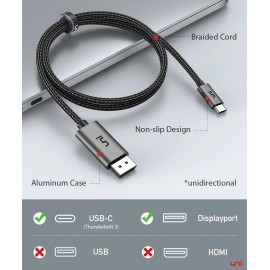 uni USB C to DisplayPort Cable (4K@60Hz, 2K@144Hz, 2K@165Hz), 1m/3ft 1M