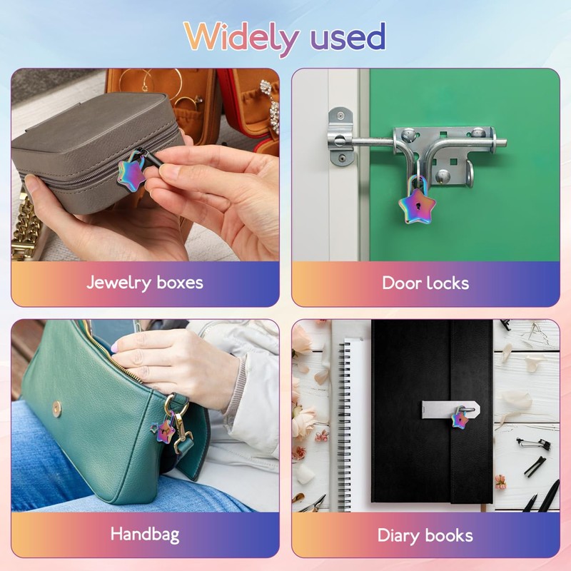 ULDIGI Star Shaped Padlock with Key Small Metal Lock for