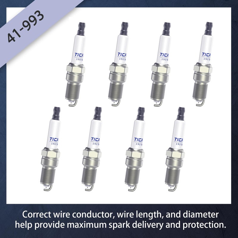 TICANEE Spark Plugs and Wires Compatible with Chevy 5.7L 4.3L