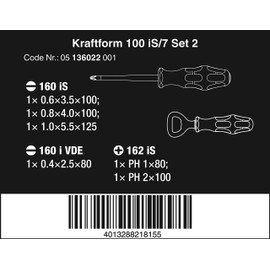 Wera Kraftform 100 iS/7 05136022001 Screwdriver Set 2 VDE 7-Piece Set
