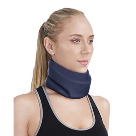Neck Brace for Sleeping - Cervical Collar Relief Neck Pain and Neck Support Soft Foam Wraps Keep Vertebrae Stable for Relief of Cervical Spine Pressure for Women & Men Prussian Blue Medium Size