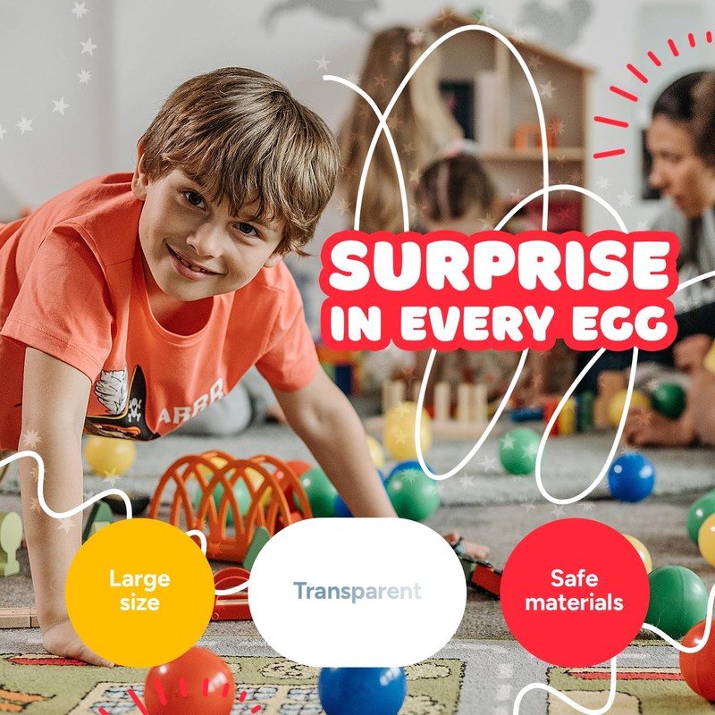 Entervending Easter Eggs 3” - Clear Fillable Plastic Capsule –