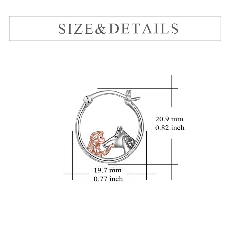 YFN Rose Gold Horse Earrings Jewellery Sterling Silver Animal Stud