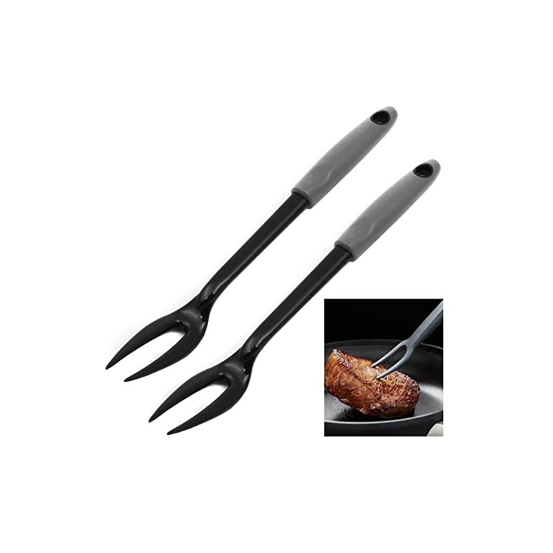 2 X Heat Resistant Nylon Fork 2 Prong Meat Serving