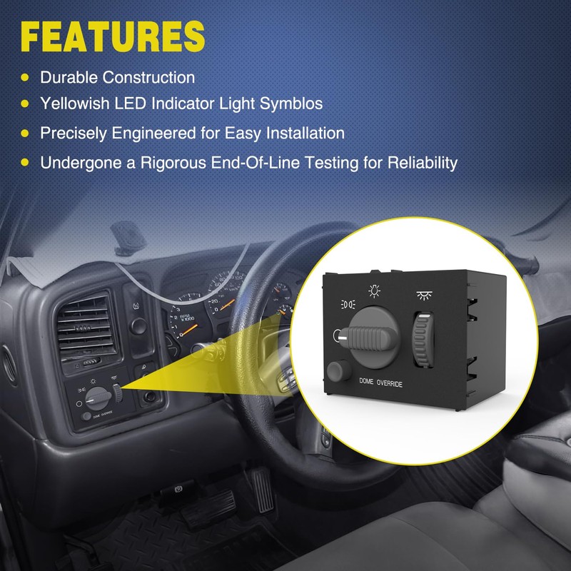 Nilight Headlight Dimmer Switch Compatible with 1999 2000 2001 2002