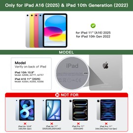 RAYMCRAFT RAYMCRAFT for iPad 11th(A16, 2025)/10th Generation Case with Keyboard, 360 Rotatable Case & Detachable Backlit Keyboard, Precision Cutouts and Pen Holder for iPad A16 11'/10th 10.9', Olive Drab