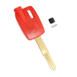 Motorcycle Blank Uncut Key Motorbike Duplicate Key Replacement Compatible with Suzuki All Years AN200 AN250 AN400 AN650 Burgman AN125 250 400 (Red)