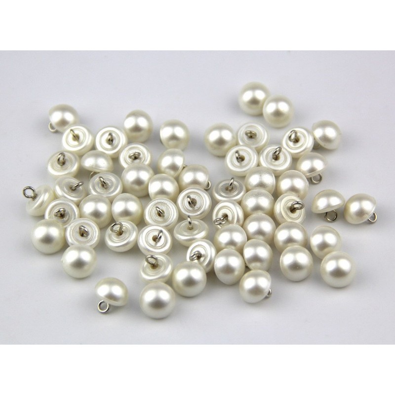 RayLineDo® Pack of 50pcs 10mm White Pearl Bead Cap Half