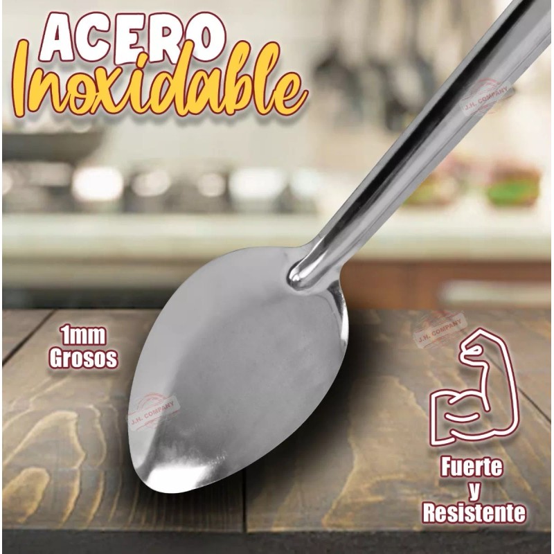 J.H. Company Set 2 Pcs Cucharon Acero Inoxidable Cuchara Cocina
