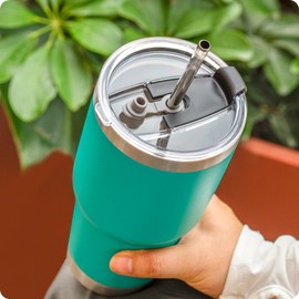 Prurex 30 Oz Tumbler Lids, Replacement Lids for 30oz Yeti Rambler, Ozark Trail and More, BPA Free, 30 OZ Tumbler and 40 OZ Silver Buffalo, Cup Cover (Black 2Pack)