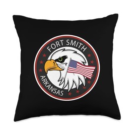 America Eagle Fort Smith Design mb. Fort Smith Arkansas AR Throw Pillow, 18x18, Multicolor