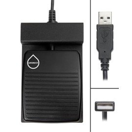 ECS Hands-Free Waterproof USB Single Button Press and Release Dictation Foot Pedal for PowerScribe 360 and PowerScribe One