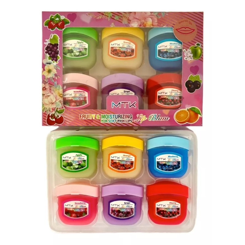 MTK Paquete De 6 Bálsamos Labiales Humectante Hidratante Frutas