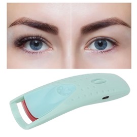 Longzhuo Curador de Pestañas Calentadas Tipo C,Carga de Rizadores de Pestañas Eléctricas de Larga Rizador de Pestañas, Portátil Efecto Rizador de Larga (Cian)