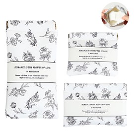 OULIGET Small Purse Makeup Bag for Women,Elastic Open Close Storage Bag Mini Travel Storage Bag,Waterproof Organizer Pouch for Lipstick Cosmetics Headphones Jewelry,3 Pieces, Flower pattern, Purse