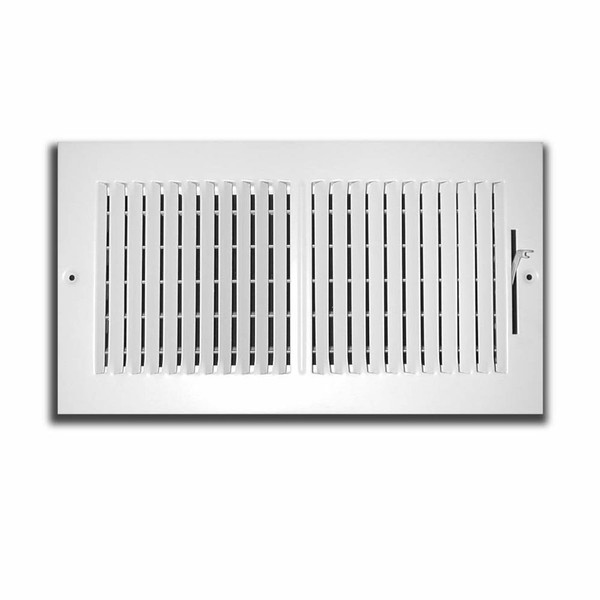Truaire C102M 14X08(Duct Opening Measurements) 2-Way Supply 14-Inch by 8-Inch Sidewall or Ceiling Register Grille, White