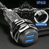 PENGLIN 2PCS Waterproof Dual USB 3.0 Female to Female Coupler