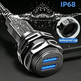 PENGLIN 2PCS Waterproof Dual USB 3.0 Female to Female Coupler