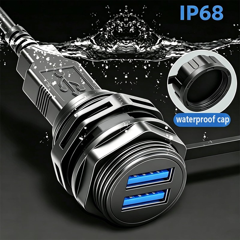 PENGLIN 2PCS Waterproof Dual USB 3.0 Female to Female Coupler