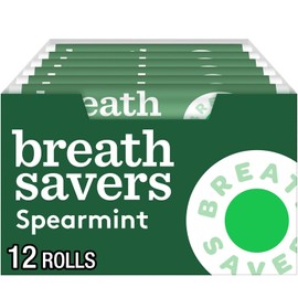 BREATH SAVERS Spearmint Flavored Sugar Free Breath Mints Roll, 0.75 oz (Pack of 12)