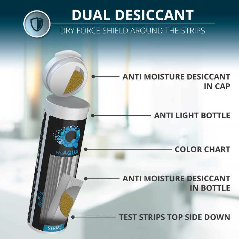 WeAQUA DoubleCheck Water Hardness Test Kit 200 Strips with Sample