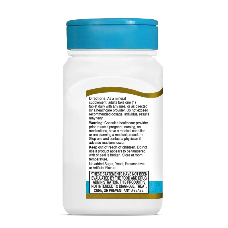 21st Century Zinc 50 Mg (Chelated) Tablets, 110 Count (Pack