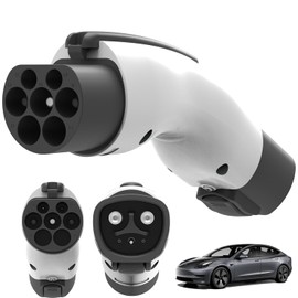 YIYAHA Adaptador Tesla a GB/T, Convertidor de Carga EV 7KW 32A, Compatible con BYD/JAC y Otros Vehículos Eléctricos con Conector GB/T, Bloqueo de Seguridad, Accesorios para Auto Eléctrico