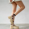 Meyeyaia 3 Pairs Sheer Ankle Socks Women,Black See-Through Mesh Socks,Dots,