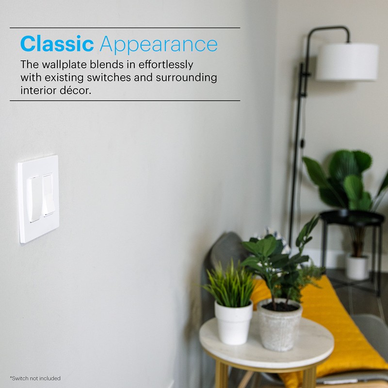 Power Gear Double Rocker Screwless Wall Plate Cover, 4.75" H
