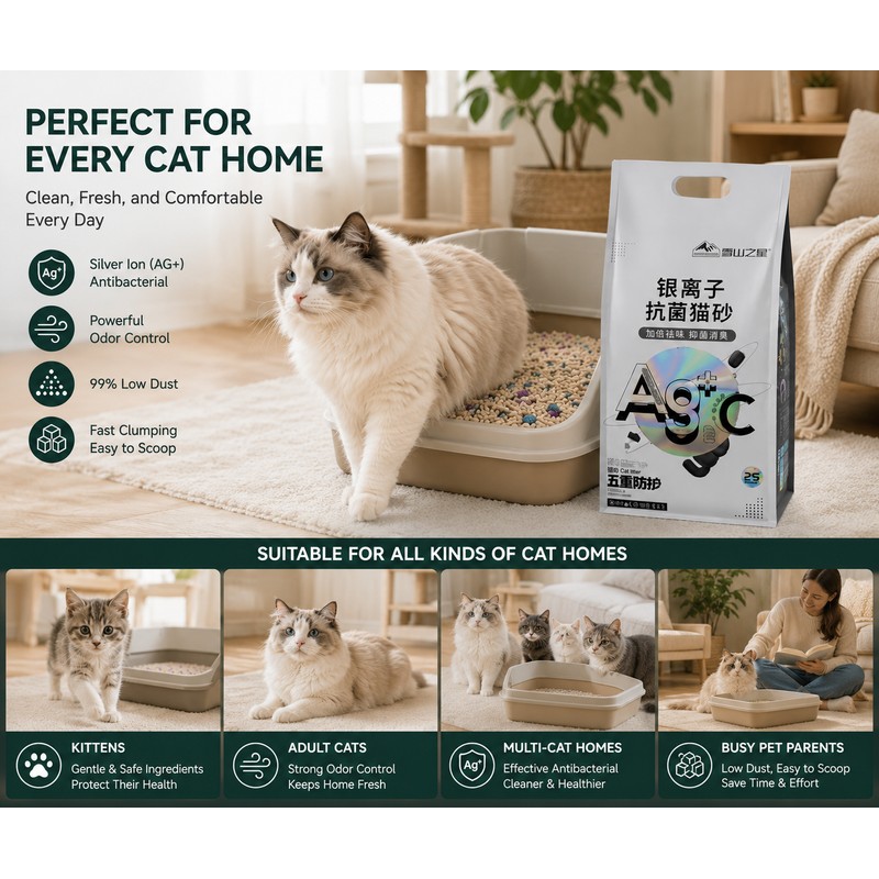 AG Silver Ion Mixed Tofu Cat Litter 2.5kg Dust-Free Fast