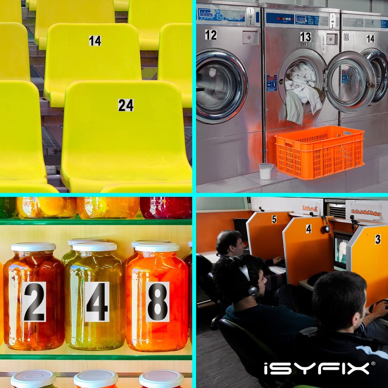 iSYFIX Black Vinyl Number 1 (One) Stickers - 6 Pack