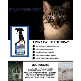 Stink Free Every Cat Litter Spray Odor Eliminator (2 Pack) - Cut Litter Box Changes in Half! 24 oz.