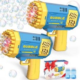 Bubble Machine, 2 Pack Bubble Gun Toy, Summer Kid Toy for Boys Girls, Bubble Blaster for Birthday, Wedding, Outdoor:_Pink-2Pack