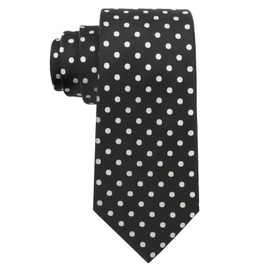 LHXzizizi Black and White Polka Dot Ties for Men, 3.15" Classic Mens Tie, Necktie for Business Party School Banquet Leisure (Black)