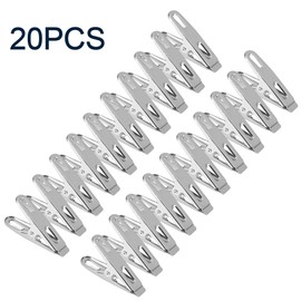Stainless Steel Clothes Clip, 20Pcs Drying Drip Hanger, Clothes Clip Holders, Metal Laundry Clothes Pegs Clip for Blanket, Towel, Sock, Paper