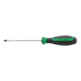 Stahlwille 46203035 4620 DRALL+ Slotted Screwdriver, 0.6mm x 3.5mm, 75mm Blade, Chrome Alloy Steel, Matte Chrome Finish, Black Tips, Comfortable Handle, Made in Germany