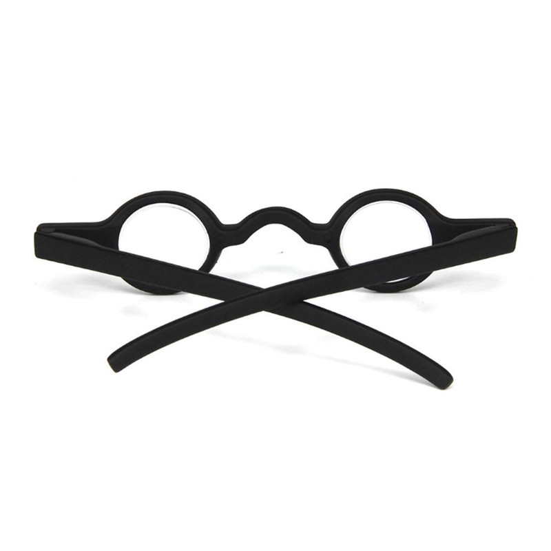 Inlefen Unisex Mini Round Frame Spring Hinge Reader Presbyopic Glasses,