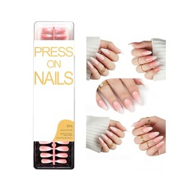 Uñas Postizas De Presión, 120 Unidades, Estilo Francés, 5 Tonos Rosa Degradado, Cortas, Ovaladas, Para Manicura Y Decoración De Uñas. Ideales Para El 