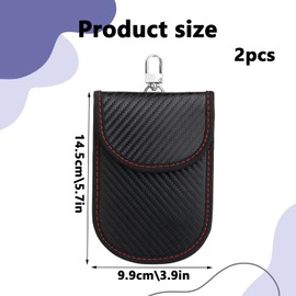 Faraday Pouch Car Keys, 2pcs Faraday Box, Faraday Bag with Hook and Ring, Faraday Bags for Car Keys and Phones, Car Key Signal Blocking Pouch, RFID Blocker Bag for Car Security, Waterproof Key Pouch