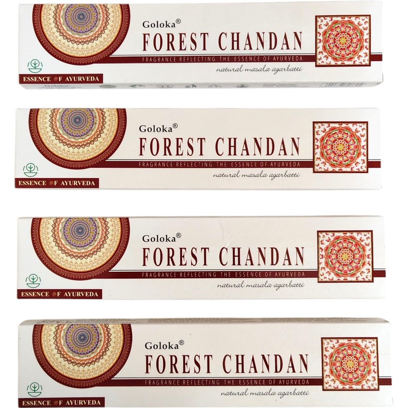 Goloka Forest Chandan Incense Sticks, 15g x 4 Packs, Ayurvedic