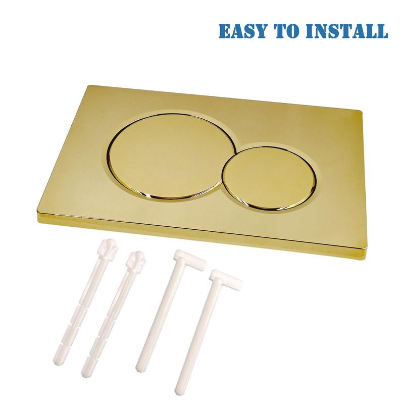 VALLVATER Dual-Flush Actuator Plate Compatible with Geberit 115.770.46.6, Glossy Gold