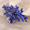 Teyglen Sparkly Blue Crystal Wedding Hair Comb Full Rhinestone Hair