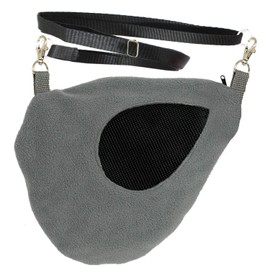 Exotic Nutrition Teardrop Carry Pouch (Grey) - Small Animal Fleece Bonding Pouch - for Sugar Gliders, Hamsters, Gerbils, Mice, Degus & Other Small Pets